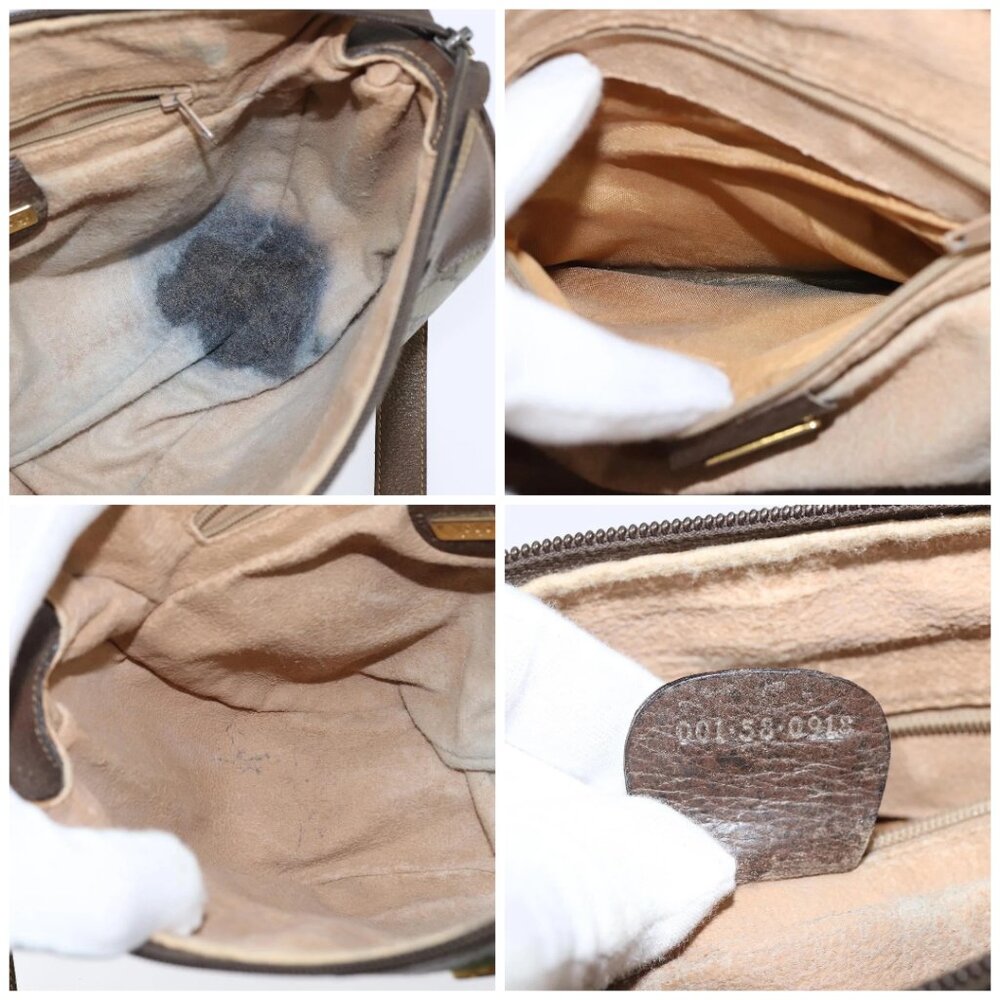 GUCCI GG Supreme Web Sherry Line Bag PVC Beige Gold 001 58 0918 Auth BA7459 - Picture 14 of 15